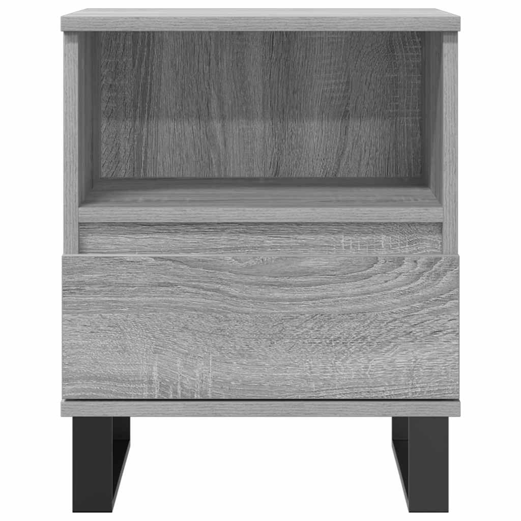 Nachttische 2 Stk. Grau Sonoma 40x35x50 cm Holzwerkstoff